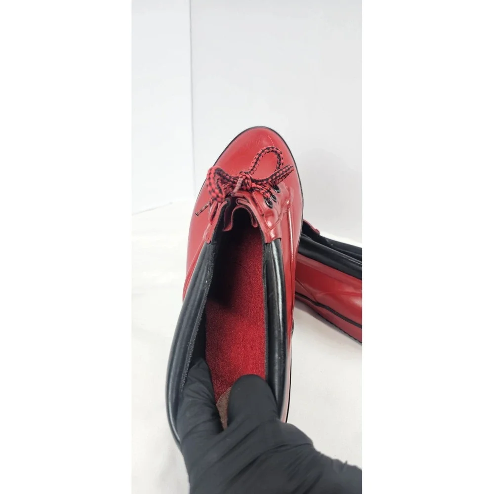 Vintage 1990's Sporto Red Low Duck Rubber‎ Rain Boots 10 Waterproof Lace Up